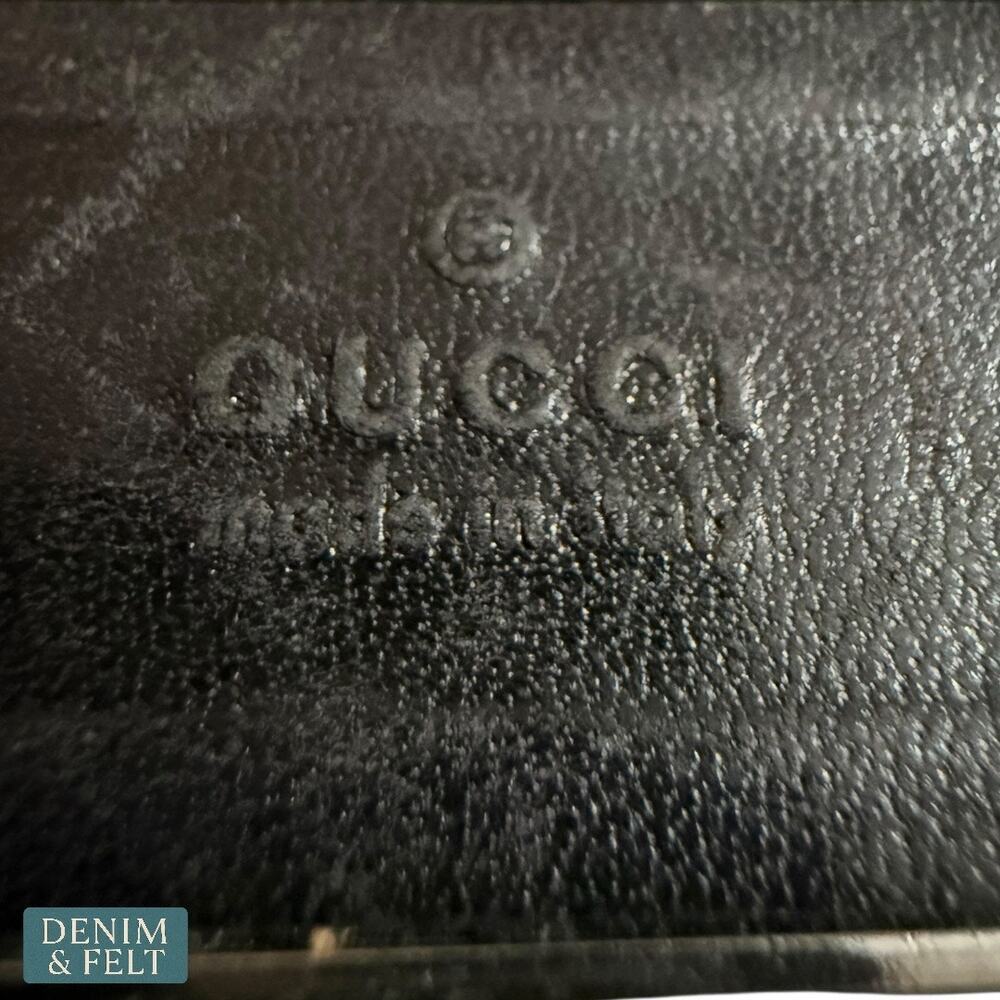 Gucci Rectangle Key Ring Black Leather Detail Sil… - image 8